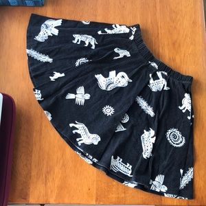 Cute black and white skirt with animals